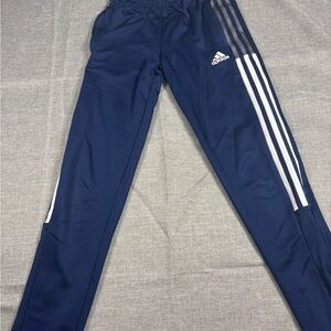 Adidas Kids Navy Joggers with White Stripes